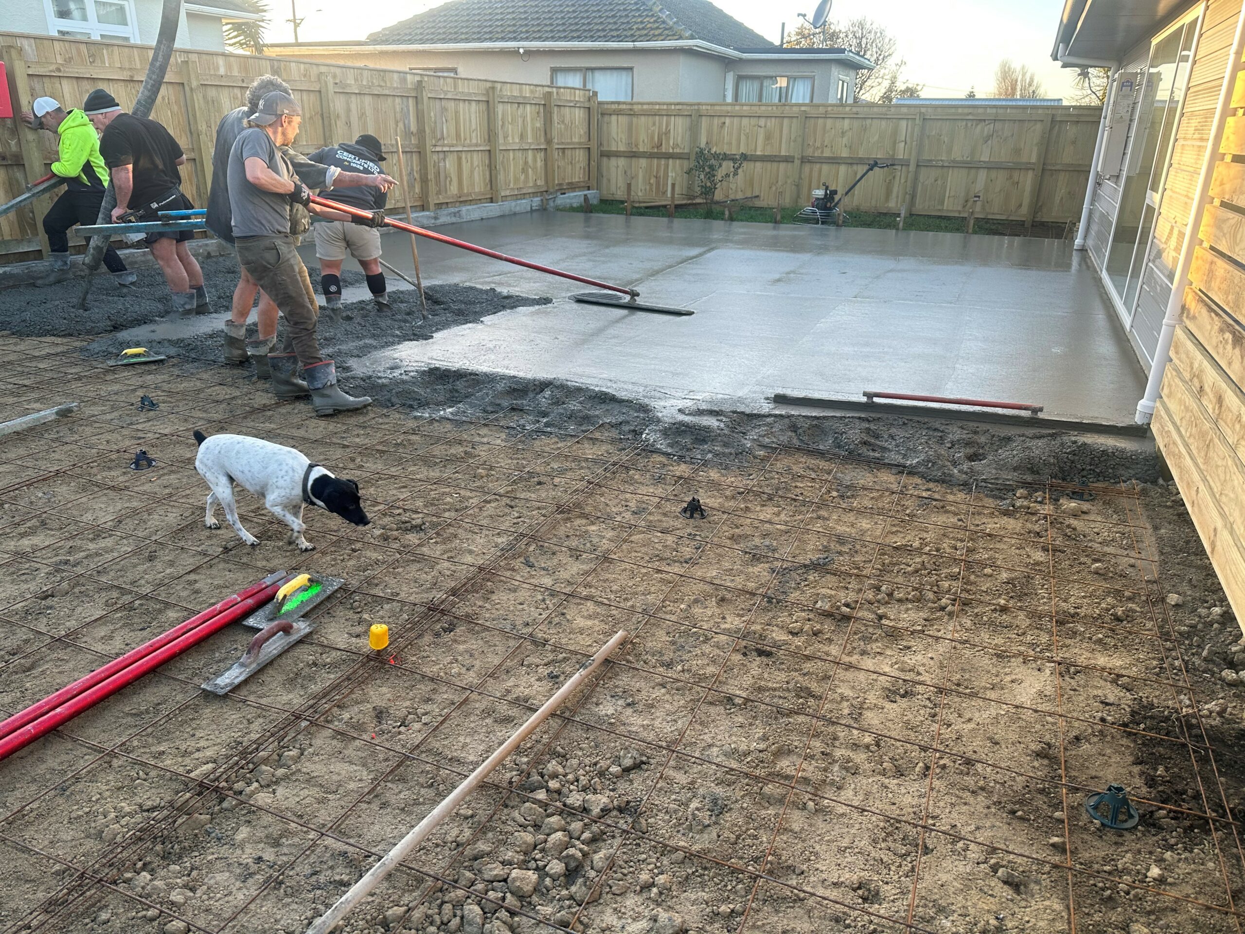 Placing concrete ROW